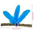 thumbnail image 3 of Mardi Gras Headband Feathered Crystal Flapper Headpiece for Masquerade Party Oversized Feathered Elastic Headband, 3 of 7