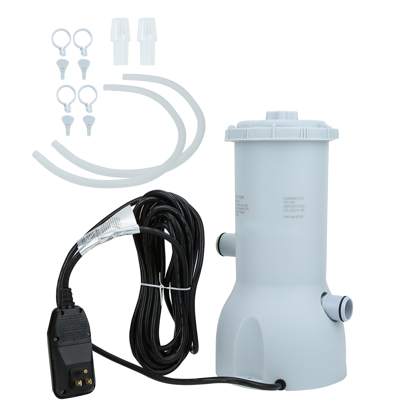 Pool Filter Pump, 530 GPH for Above Ground Pools Swimming Pool Electric