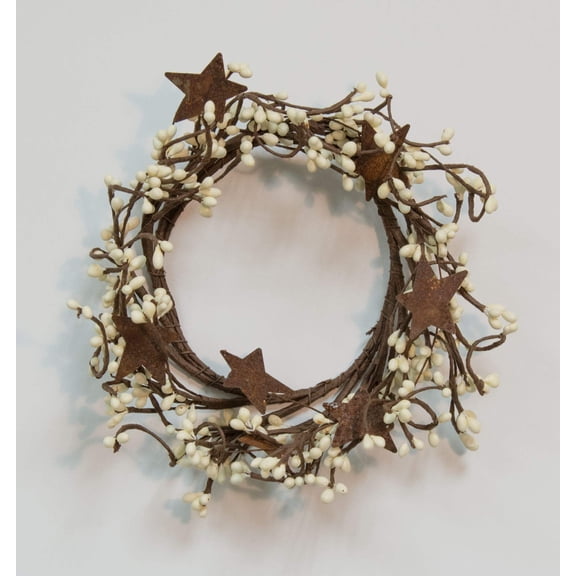 CWI Gifts Pip Twig Star Wreath Rings, 8 inch, Ivory