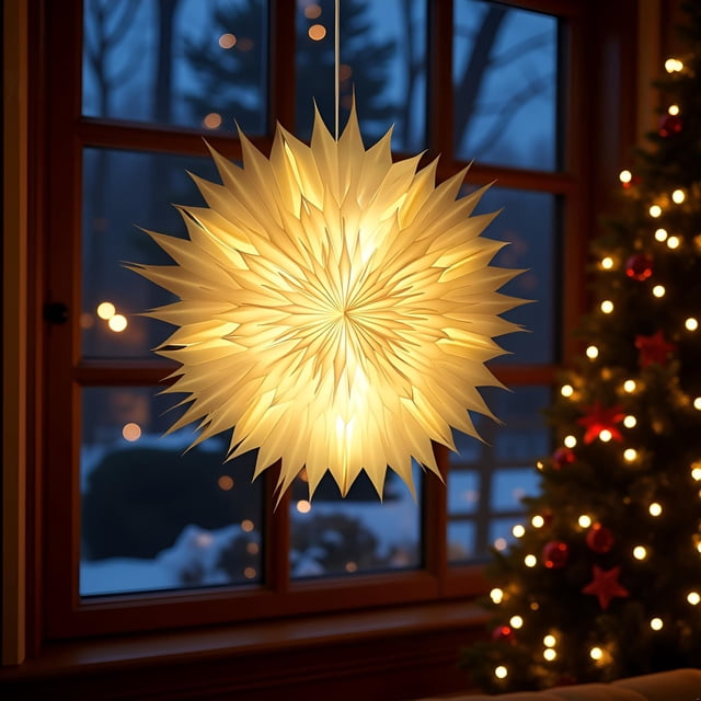 Farol de Estrella de Papel YPGFDZYDHH 23" 3D LED de 7 Capas para Navidad