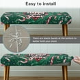 thumbnail image 5 of POLERO Candy Cane Heart Print Bench Covers Slipcover Happy New Year Stretch Bench Cushion Cover with Elastic Band Rectangle Chair Cover for Home Patio, Living Room, 5 of 7