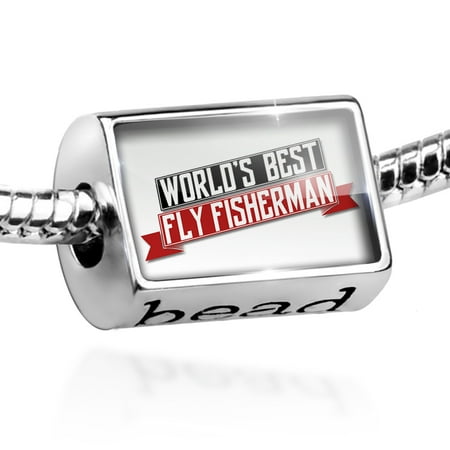 Bead Worlds Best Fly Fisherman Charm Fits All European (Best Fly Fisherman Ever)