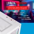 thumbnail image 3 of Gabinete Gamer BALAM RUSH TANK PERFORM 3200 Micro ATX Mini Torre 3 Fan Cristal Templado ARGB Blanco BR-941662, 3 of 6