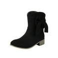 thumbnail image 3 of Women Boots Thick-Soled Chunky Low Heel Pointy Toe Ankle Boots Women Trendy Casual Outdoor Dressy Winter Warm Shoes Comfortable Short Booties Black 8.5, 3 of 10