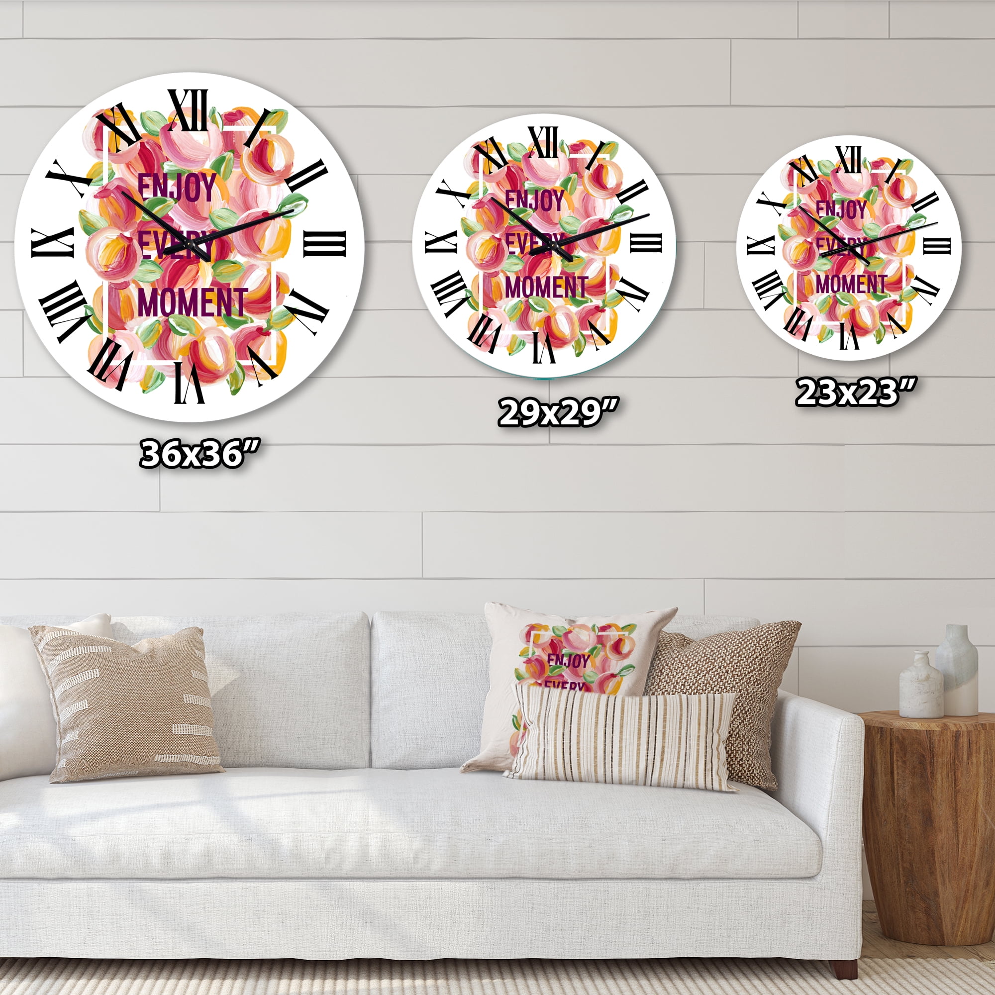 Designart 'Enjoy Every Moment' Traditional Wall Clock