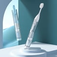 thumbnail image 2 of Portable Toothbrush Soft Bristle Oral Cleaning Integrated Travel Folding Toothbrush Toothpaste 2 in 1 for Camping, 2 of 10