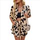 thumbnail image 3 of Conjunto Deportivo Informal de Verano de 2 Piezas con Blusa y Estampado Floral para Mujer, Larga, Botones, Color Amarillo, Talla L, 3 of 10