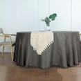 thumbnail image 6 of Efavormart 120" Charcoal Grey Premium Faux Linen Round Tablecloth | Textured Wrinkle Free Tablecloth, 6 of 11