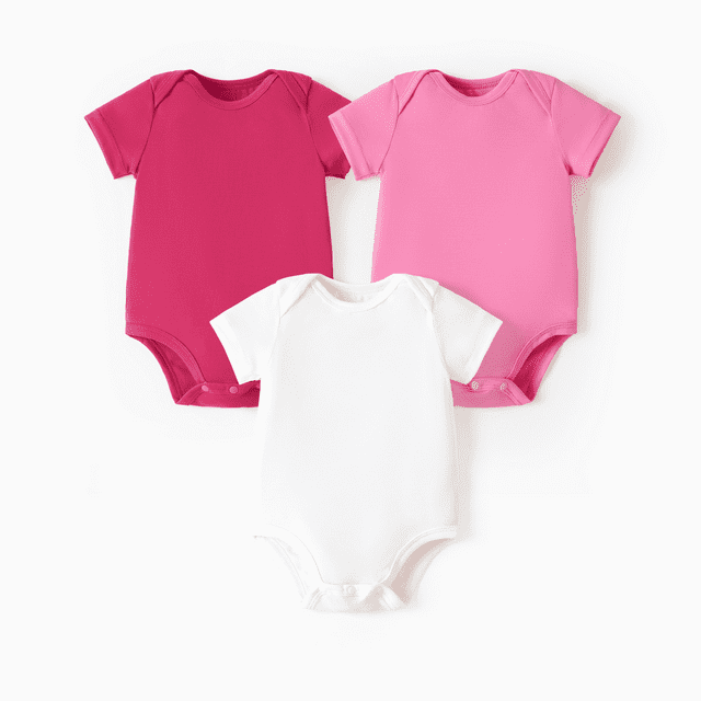 PatPat Justaucorps à Manches Courtes en Coton Uni Menthe Coloré pour Bébé