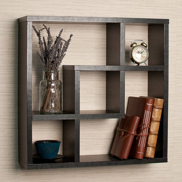Danya B Geometric Square Wall Shelf with 5 Openings