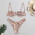 thumbnail image 4 of BONIXOOM Womens Swimsuits Wire-Free No Closure Printed Bikinis Bikini Summer Swimwears on Clearance Pink Size 6, 4 of 9