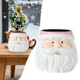thumbnail image 4 of Noothes Santa Ceramic Flowerpot Christmas Tree Planter with Festive Figure, Compact Holiday Decorative Pot for Indoor Tabletop and Centerpiece Displays, 4 of 9