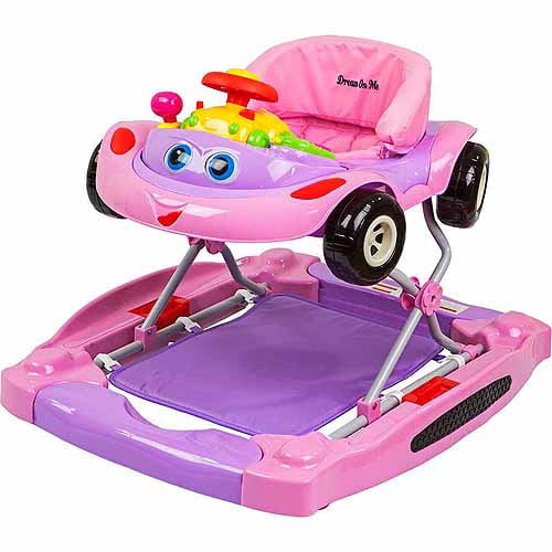 pink car baby walker