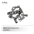 thumbnail image 3 of 5Pcs Cord End Caps 3.5mm Brass for Leather Cord, Tassels, Jewelry Making 6mm Length Black, 3 of 5