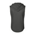 thumbnail image 4 of Evdexr Zip Up Hoodies for Men Sleeveless Sweatshirts Drawstrings Hooded Outdoor Solid Pullover Zipper Loose Fit Lightweight Big and Tall Tank Tops Dark Gray 2XL, 4 of 5