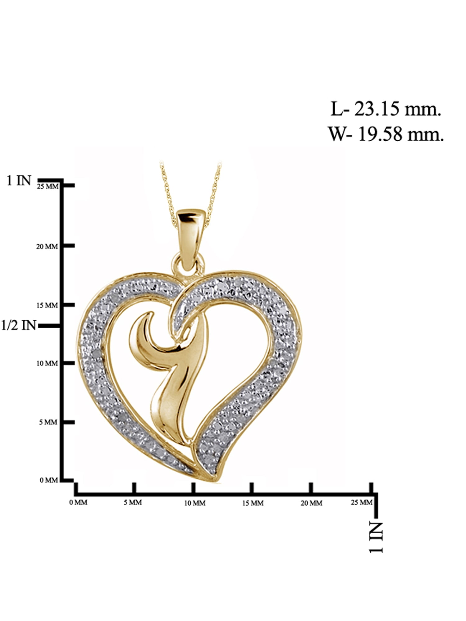 JewelersClub White Diamond Accent 14K Gold over Silver Heart Pendant, 18"