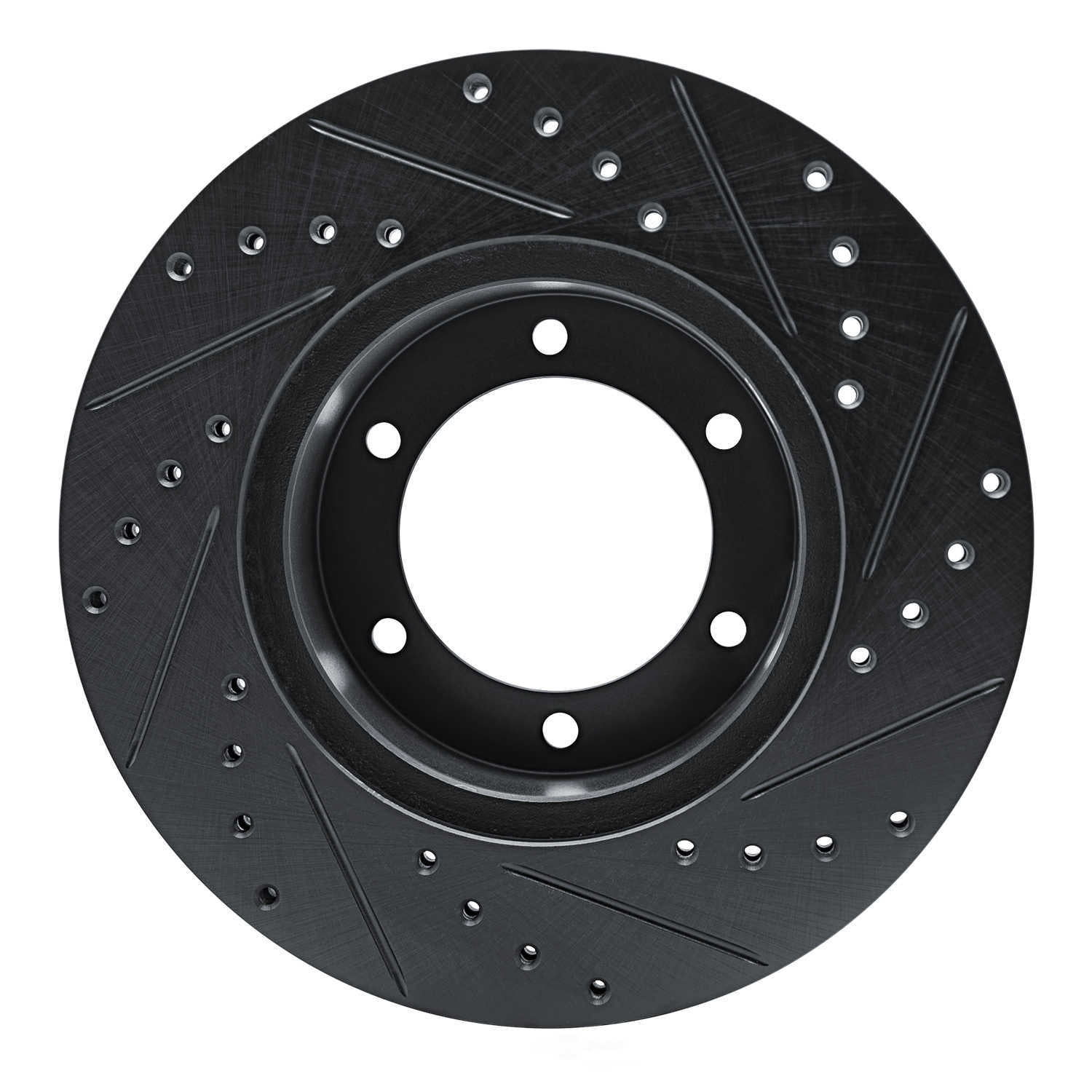 Dynamic Friction Company 633-76102L DFC Brake Rotor - Drilled And Slotted - Black