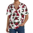 thumbnail image 2 of Disketp Men's Hawaiian Rose Flowers Print Shirts Button Down Holiday Beach Shirts-4X-Large, 2 of 5