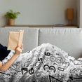 thumbnail image 3 of Modern Soft Flannel Fleece Blanket, Vector School Design Mathematic Frame Like Numbers in a Row Image Work of Art, Cozy Plush for Indoor and Outdoor Use, 70" x 90", Black and White, by Ambesonne, 3 of 5