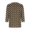 thumbnail image 5 of Viluyesy Women's 3/4 Sleeves T-Shirt V-Neck Shirt Tops Fashionable Loose Blouse Brown Size XL, 5 of 6