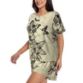 thumbnail image 2 of Kdxio Vintage Floral Print Pajamas Sets for Women Short-Sleeved Pjs with Lounge Shorts Two Piece Sleepwear S-4XL, 2 of 8