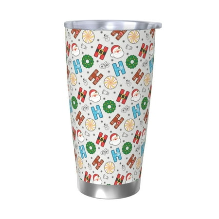 

Cauagu Christmas Hohoho 1 Pattern 20oz Tumbler Stainless Steel Vacuum Insulated Tumbler with Lid Insulated Coffee Mug Thermal Cup with Splash Proof Sliding Lid-Without Straw