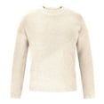 thumbnail image 3 of Men's Winter Sweater Solid Crew Neck Pullover Warm Knitwear Long Sleeve Undercoat, 3 of 8