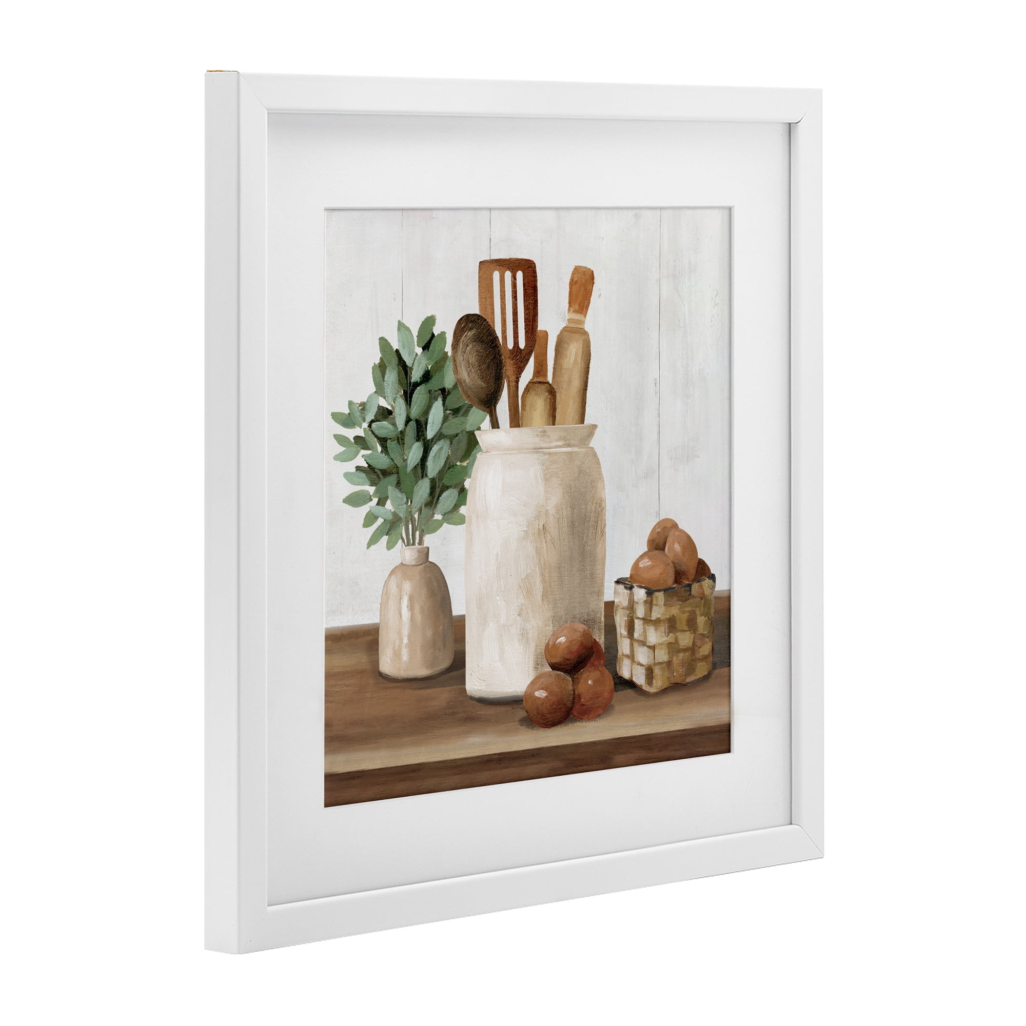 Stupell Industries Country Kitchen & Eggs White Framed Print Under Glass, design by White Ladder