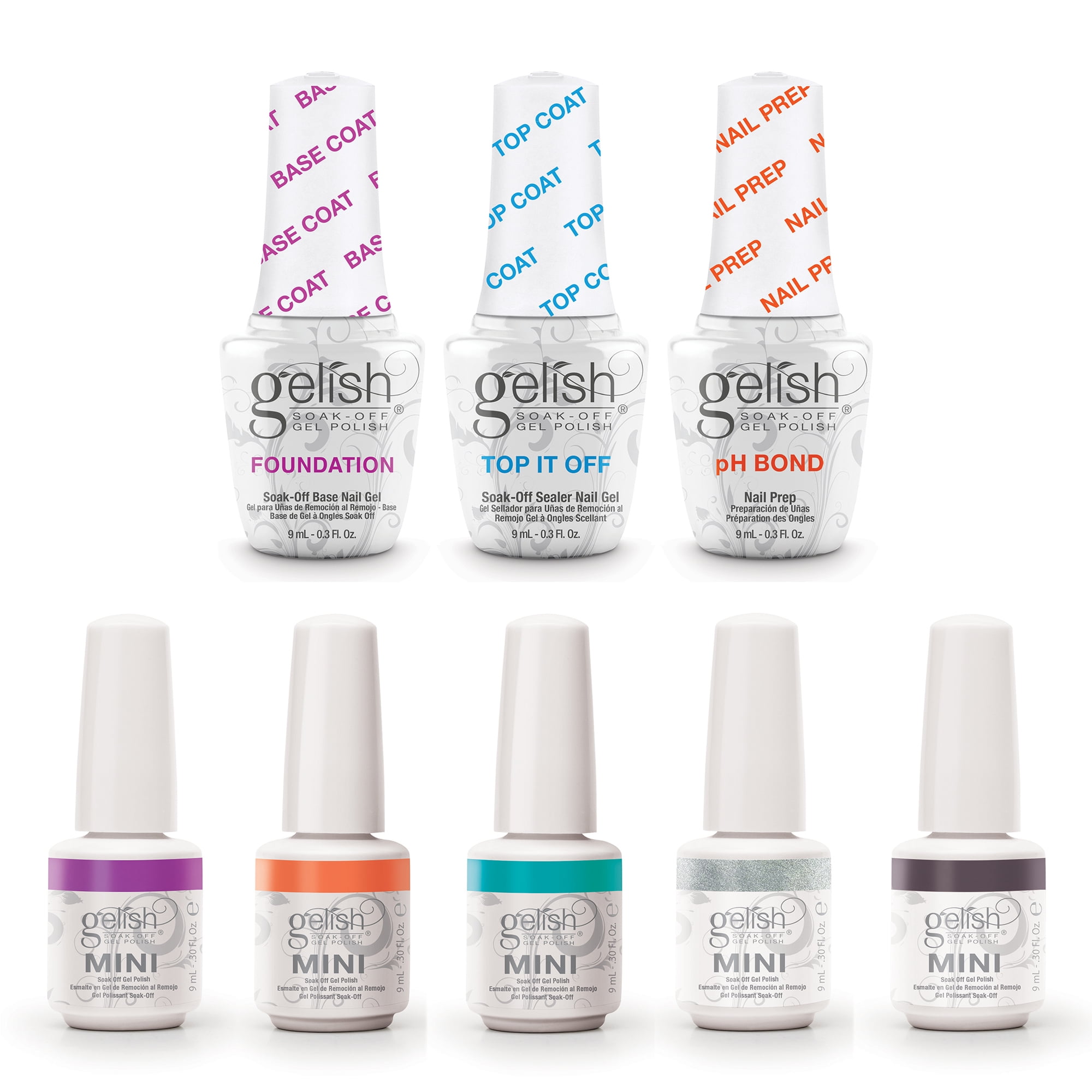 Gelish Terrific Trio Essentials Soak Off Gel Nail Polish Kit and 5