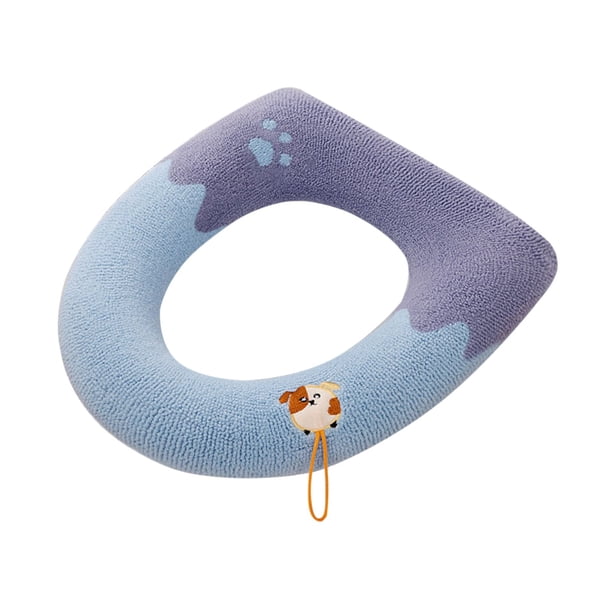 Yhmxh Decoración del baño Cojín para asiento de inodoro doméstico, funda de asiento de inodoro de punto, lavable para temporada de verano, cojín para asiento de inodoro en forma de O