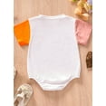 thumbnail image 3 of xiaxaixu Baby Girl Father’s Day Romper, Short Sleeve Contrast Color Letter Print Newborn Bodysuit, 3 of 9
