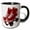 Black/White, variant on 3drose, Red and White Pair of Roller Skates Illustration, 15oz Two-tone Green Mug
