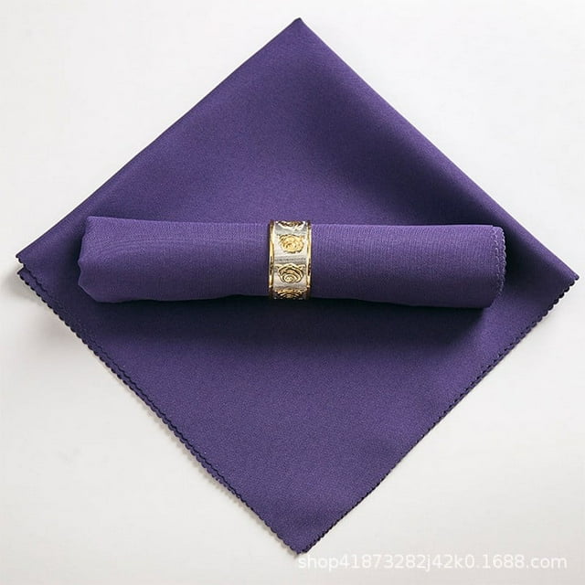 Serviettes en Tissu Lavables, Serviettes en Tissu Violettes, Serviettes de Table en Coton Doux 18.9x18.9 Pouces en Tissu, Serviettes de Table Rustiques, 6 Pcs Serviettes de Table Réutilisables avec Bords Ourlés