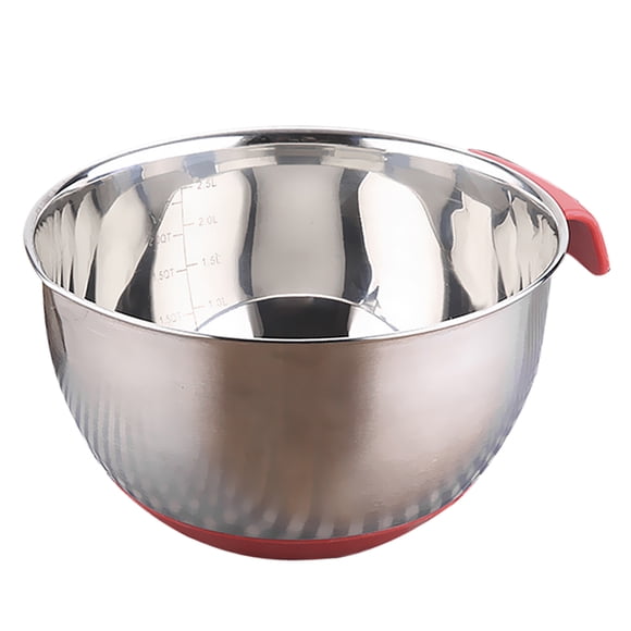 Ensaladera de silicona con doble tapa, color rojo, 18 cm