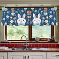 thumbnail image 5 of Ryvnso Rabbits Floral Curtains Sets Short Curtain Rod Pocket Half Window Cafe Farmhouse Tier 2 Panels 57"W x 36"L, 5 of 7