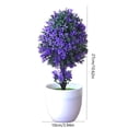 thumbnail image 3 of Artificial Bonsai Tree Small Potted Green Plant Realistic Flower Ball Desktop Ornament for Easter Spring Home Decor, 3 of 8