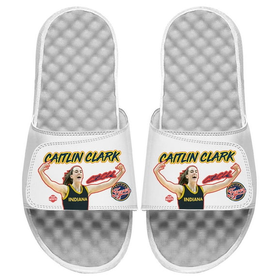 Unisex ISlide Caitlin Clark White Indiana Fever 2024 WNBA Draft Player College Slide Sandals