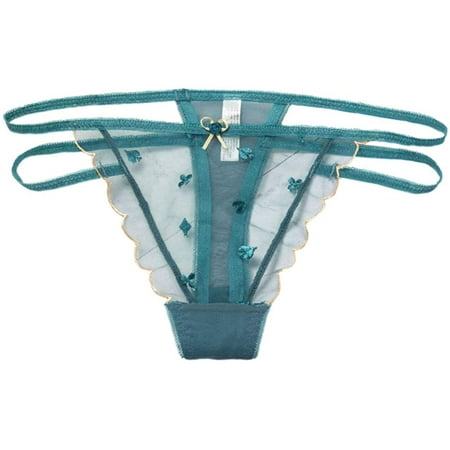 

Eastjing Womens Lace Thong Two Strings Lower Waist Briefs Womens Panties