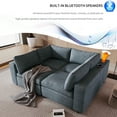 thumbnail image 6 of Euroco 106" Upholstered Modular Sofa with USB Charge Ports, Sectional Sofa with Wireless Charging and Built-in Bluetooth Speaker in Arm, 4-Seater Sofa for Living Room, Gray, 6 of 10
