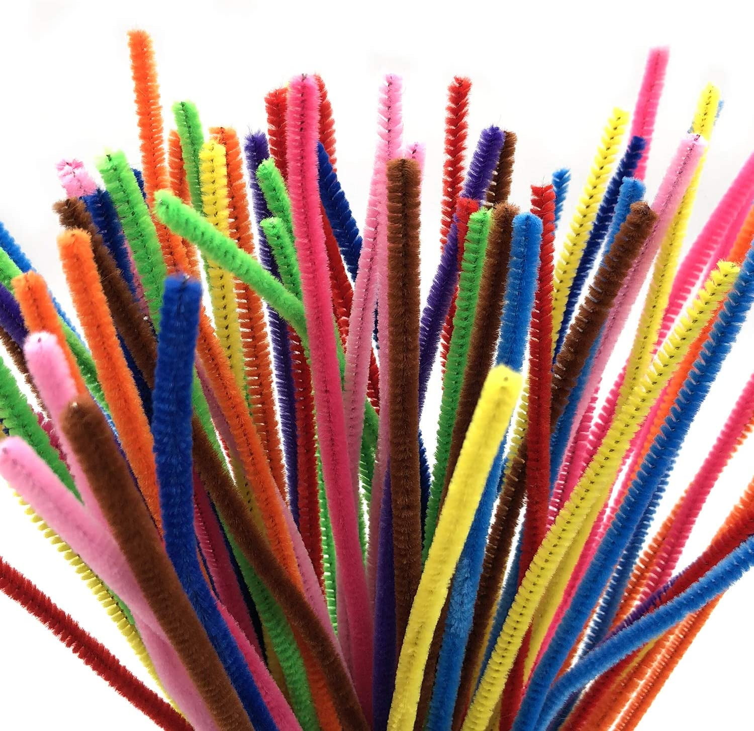 10 PIECE  30cm SPARKLY PIPE CLEANERS CHENILLE STICKS  FUZZY STEM MIXED COLOR 