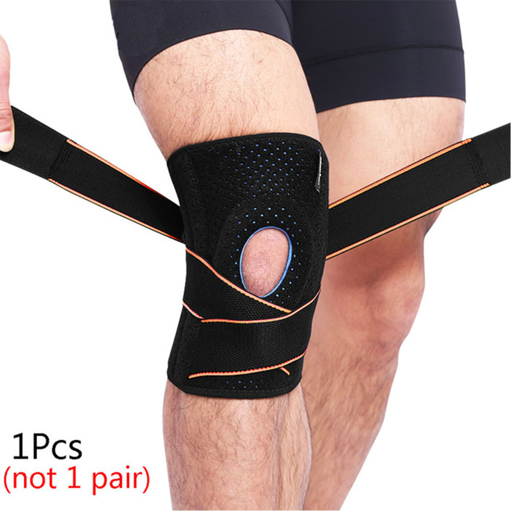 Knee Brace with Side Stabilizers and Patella Gel Pads, Adjustable Compression Knee Support