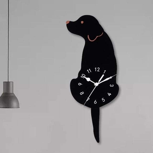 Reloj de pared Macarena 3D Wagging Dog Tail decoración de oficina