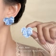 thumbnail image 5 of Faty-T Blue flower earrings, elegant and fresh-looking crystal stud earrings, 5 of 23