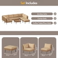 thumbnail image 3 of LAZZO 8-Piece Outdoor Wicker Conversation Set, All-Weather Sectional Sofa with 6 Chairs & 2 Ottomans, Khaki Cushions, 3 of 9
