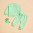 thumbnail image 4 of YWDJ Toddler Kids Boys Girls Fashion Cute Solid Color Long Sleeve Pocket Hooded Sweatpants Suit Mint Green 3 Months, 4 of 9