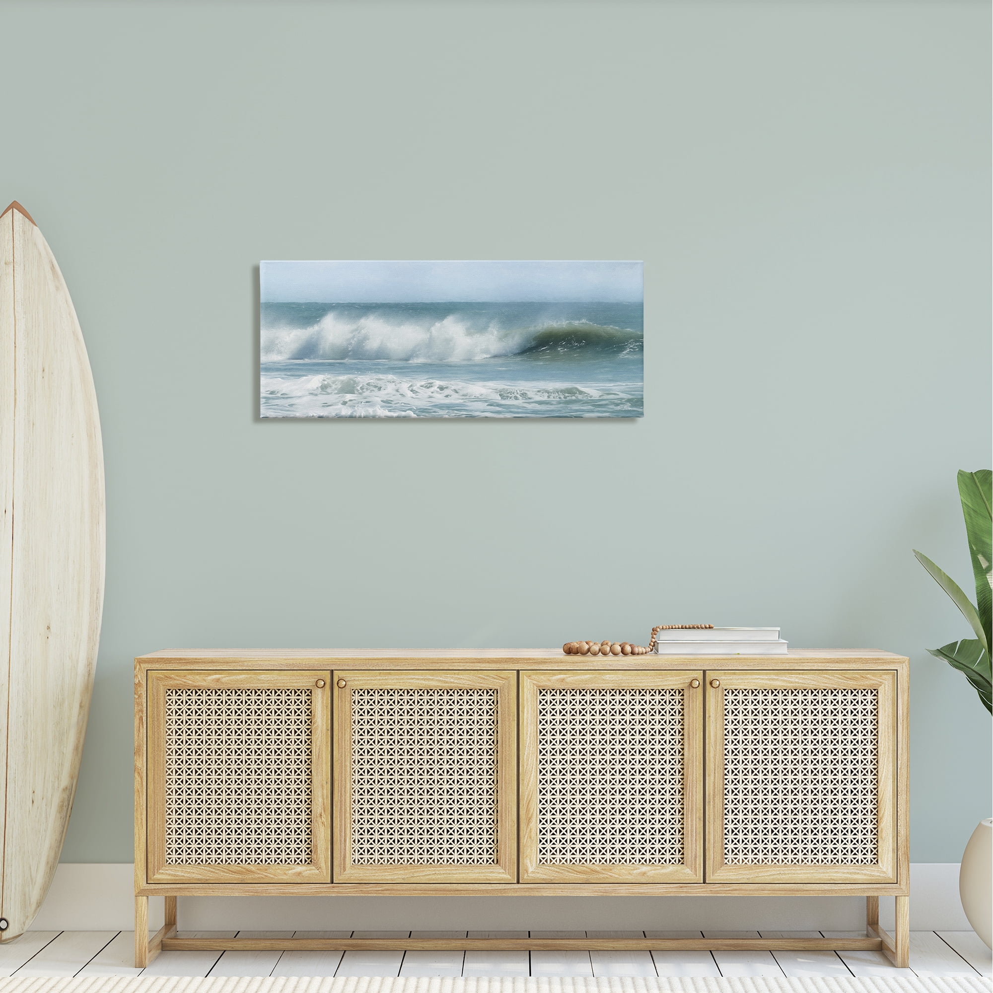 Stupell Rolling Sea Waves Ocean Landscape Photography Gallery Wrapped Canvas Print Wall Art