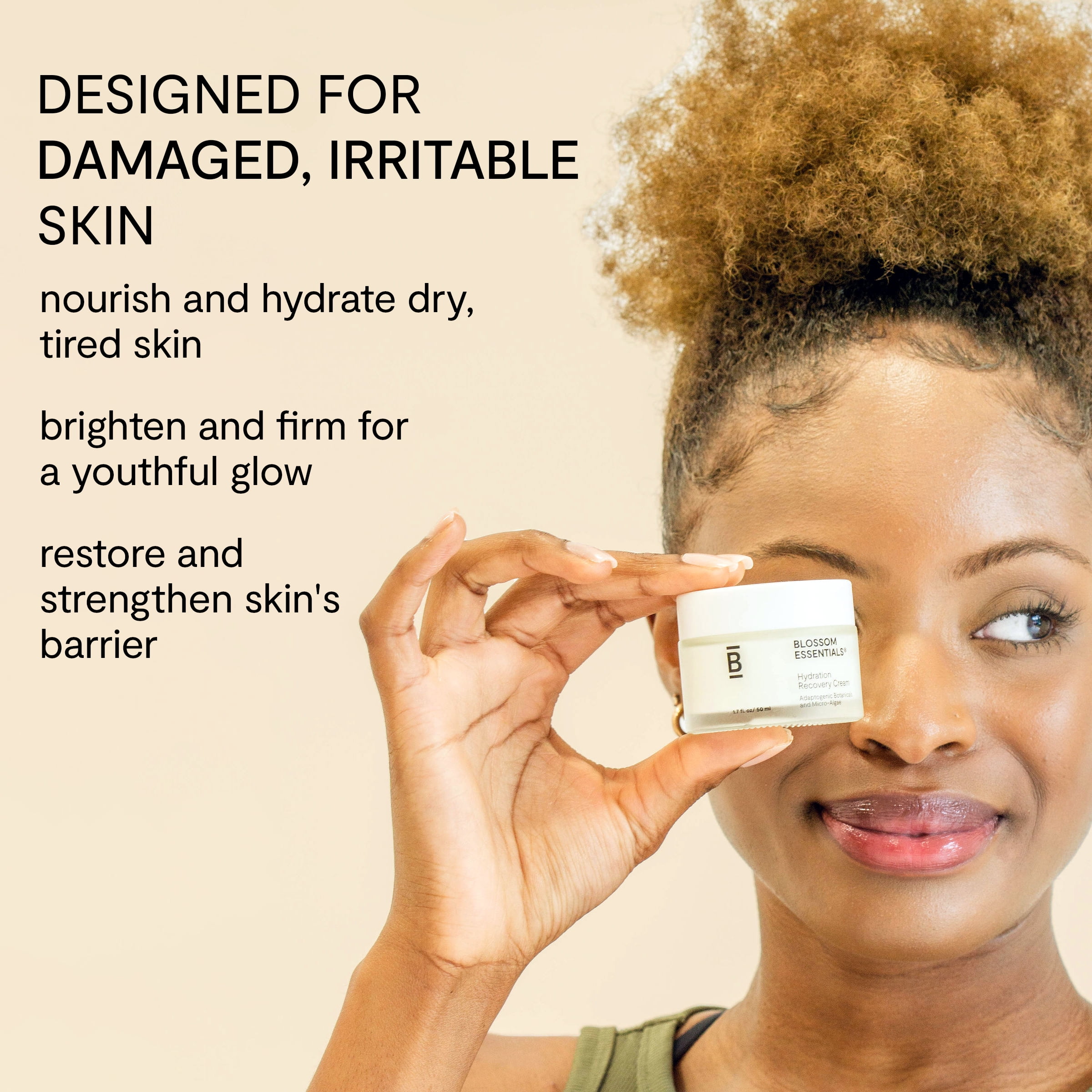 Blossom Essentials Hydration Recovery Face Cream Skincare for Dry, Sensitive & Itchy Skin, 1.7 fl. Oz