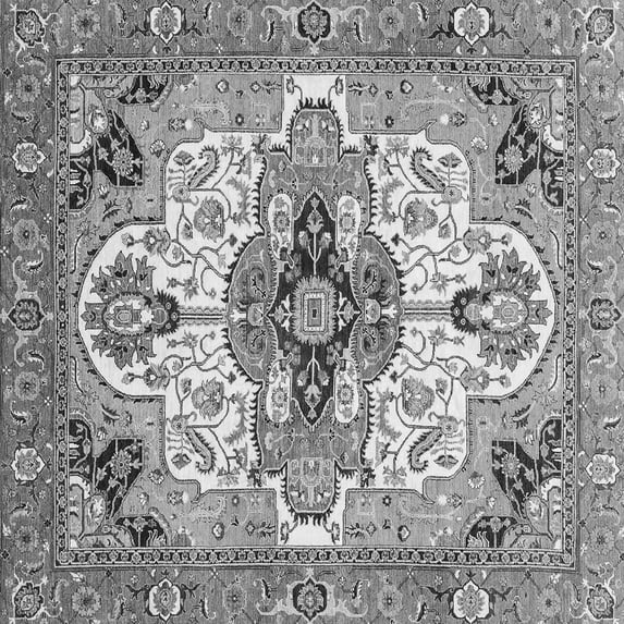 Ahgly Company Indoor Square Abstract Gray Modern Area Rugs, 3' Square