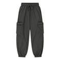 thumbnail image 6 of NAISIBABY Big Boys Cargo Sweatpants, Drawstring Elastic Waterproof Athletic Fit Casual Jogging Pants Dark Gray 7-8T, 6 of 8