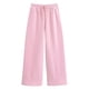 thumbnail image 5 of HH TRAF Pantalones nuevos de otoño para mujer, pantalones largos holgados sólidos, pantalones largos de franela con cintura alta y cintura elástica salvaje con cordones para mujer, 5 of 5